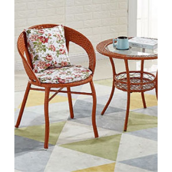 Balcony table and chair set, rattan chair three-piece set, leisure round table and chairs, small tea table combination