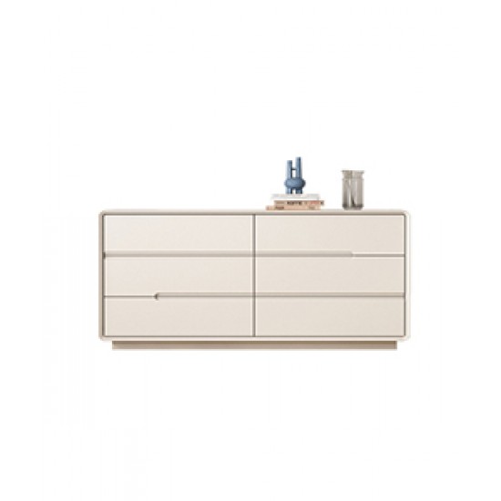 Luxurious Cream Style Solid Wood Wardrobe minimalist cabinet with five or six drawers