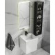 Wall-mounted ceramic sink (faucet, hanging basin, smart mirror) single basin for small apartment, suspended washbasin basin, wall-mounted washbasin