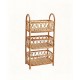 Rattan woven multilayer simple shelf, living room storage rack, rattan flower stand