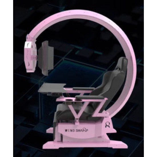 Computer cockpit, integrated table and chair, ideal computer chair, gamer chair