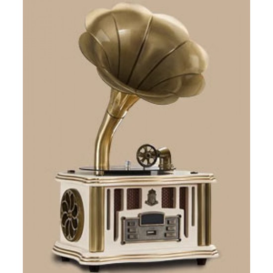 Retro phonograph, antique decoration for living room, vinyl record player, old fashioned creative design record music player