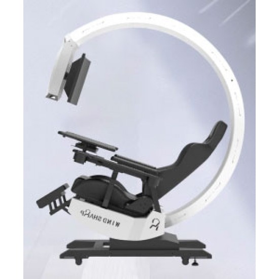 Computer cockpit, integrated table and chair, ideal computer chair, gamer chair