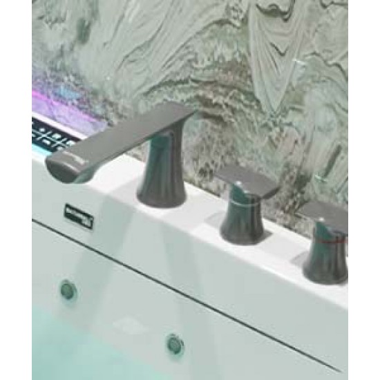 Japanese style acrylic smart bathtub, slim edge with glass, luxury bathtub with constant temperature