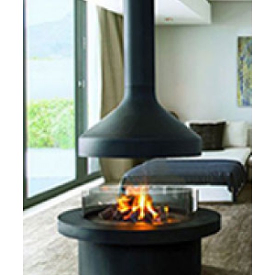Suspended spray 3d fireplace humidifier with imitation of fire, wood-burning fireplace for home and garden