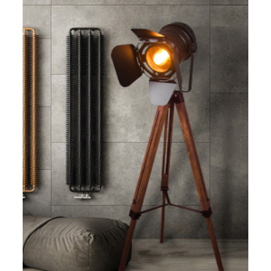 American style retro solid wood floor lamp, Living room floor lamp with LED remote control