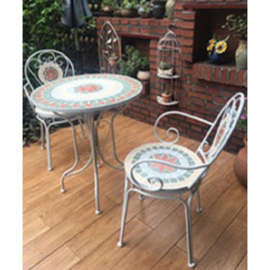European-style wrought iron balcony table and chairs for leisure, small table and chairs for backyard outdoor garden gazebo, three-piece combination
