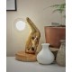 Exquisite handmade solid wood table lamp for bedroom and desktop, handmade solid wood small table, natural style decor, high-value creative holiday gift