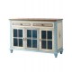 Mediterranean style wine cabinet, three doors, large capacity cabinet, wall integrated storage cabinet