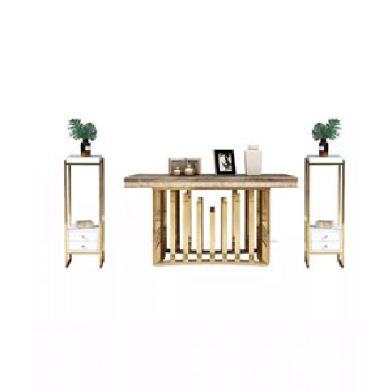 Postmodern luxury balcony table, marble balcony table, simple creative table for hallway against the wall