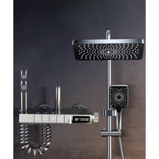 Gray rain shower set, the ultimate showering luxury for a customizable and refreshing experience