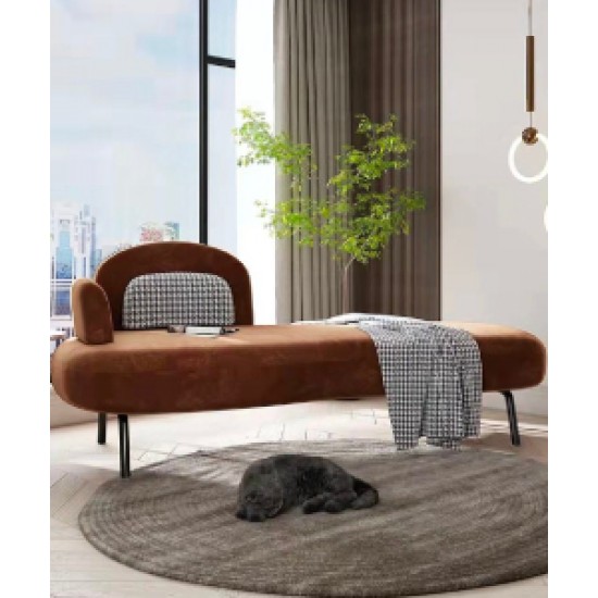 American simple modern chaise longue birch material sofa small apartment fabric chaise longue