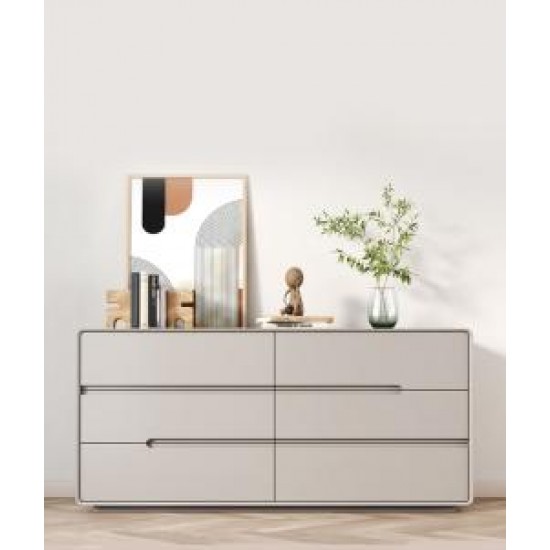 Luxurious Cream Style Solid Wood Wardrobe minimalist cabinet with five or six drawers
