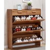 Shoe cabinet with upper row of drawers 