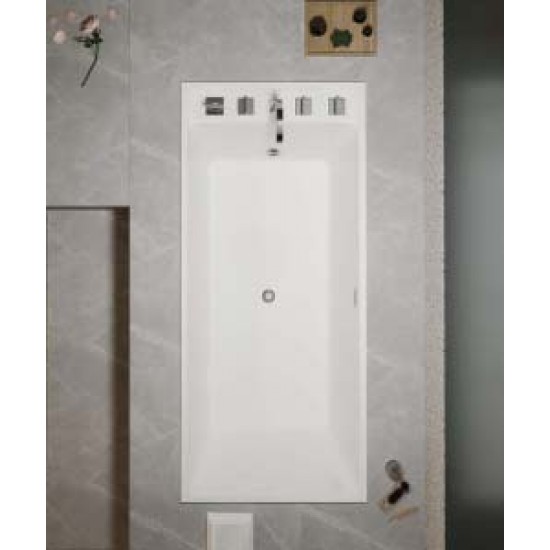 Bathtub with slim edge design, rectangular shaped small luxury bathtub