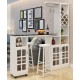 A modern multi-functional partition wall cabinet with a revolving European-style small bar separating the hallway from other rooms