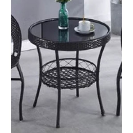 Balcony table and chair set, rattan chair three-piece set, leisure round table and chairs, small tea table combination