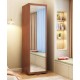 Dressing mirror, solid wood full body mirror, rotatable home floor mirror, mirror with hanging storage cabinet for bedroom