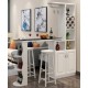 A modern multi-functional partition wall cabinet with a revolving European-style small bar separating the hallway from other rooms