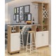 A modern multi-functional partition wall cabinet with a revolving European-style small bar separating the hallway from other rooms