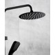 Multi-functional lifting shower column golden copper wall mounted shower system double fauced shower set