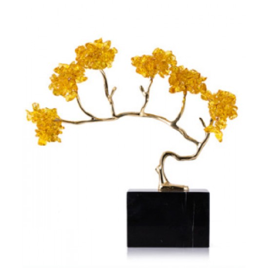 Handmade desktop wealth income symbol decor for home, Citrine fortune tree ornament entrance wine, decoration hand crafts 
