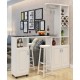 A modern multi-functional partition wall cabinet with a revolving European-style small bar separating the hallway from other rooms