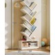 A simple multi-shelf floor-to-ceiling bookcase, reative narrow bookcase, multi-layer bedside reading rack bay window