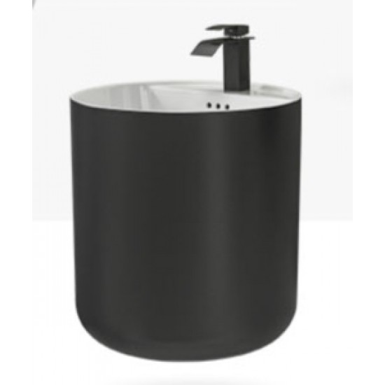 Wall-mounted ceramic sink (faucet, hanging basin, smart mirror) single basin for small apartment, suspended washbasin basin, wall-mounted washbasin