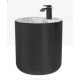 Wall-mounted ceramic sink (faucet, hanging basin, smart mirror) single basin for small apartment, suspended washbasin basin, wall-mounted washbasin