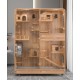 Large deluxe solid wood animal cage Tempered glass panorama pet room luxury pet cabinet