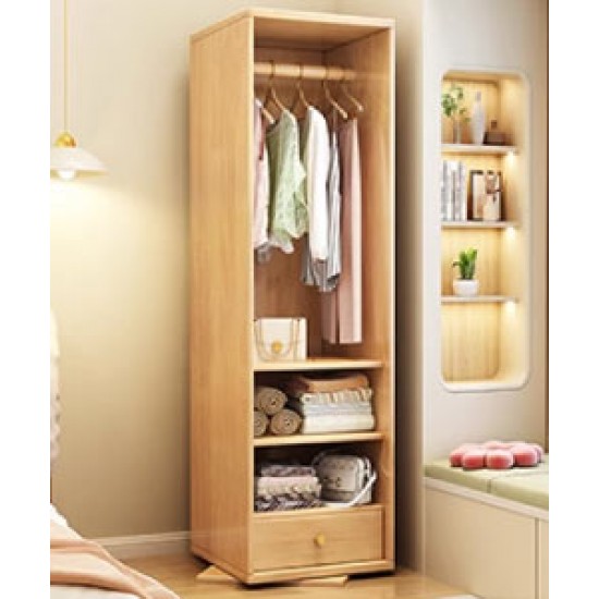 Dressing mirror, solid wood full body mirror, rotatable home floor mirror, mirror with hanging storage cabinet for bedroom