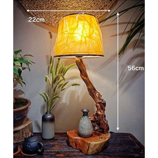 Original handmade floor lamp table lamp for the living room and bedroom made of high quality solid wood, retro bedside lamp