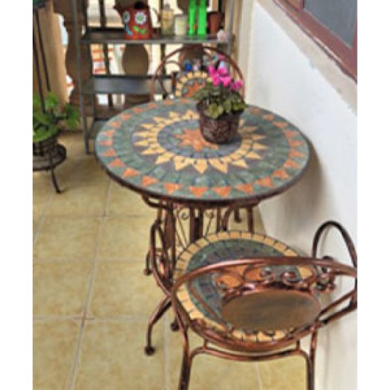 European-style wrought iron balcony table and chairs for leisure, small table and chairs for backyard outdoor garden gazebo, three-piece combination