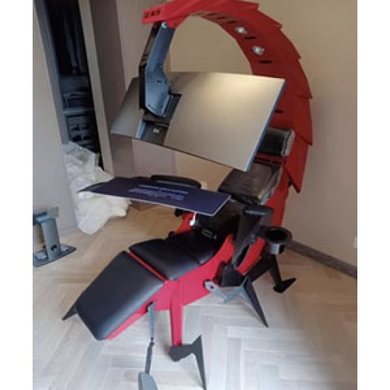 Scorpion design computer integrated gaming table and chair, comfortable computer accessory for home, office